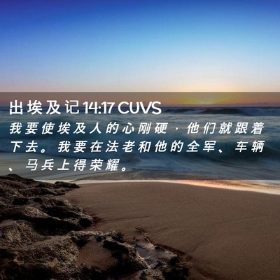 Picture 02 - 出 埃 及 记 14:17 CUVS - 我 要 使 埃 及 人 的 心 刚 硬 ， 他 - Bible Verse Picture