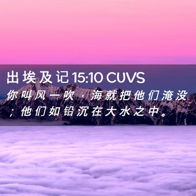Picture 02 - 出 埃 及 记 15:10 CUVS - 你 叫 风 一 吹 ， 海 就 把 他 们 淹 - Bible Verse Picture