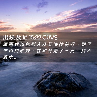 Picture 02 - 出 埃 及 记 15:22 CUVS - 摩 西 领 以 色 列 人 从 红 海 往 前 - Bible Verse Picture