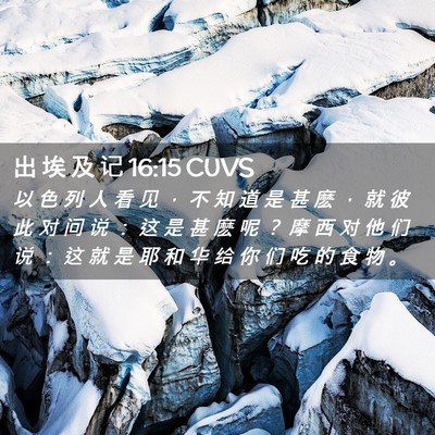 Picture 02 - 出 埃 及 记 16:15 CUVS - 以 色 列 人 看 见 ， 不 知 道 是 甚 - Bible Verse Picture