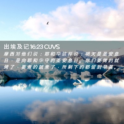 Picture 02 - 出 埃 及 记 16:23 CUVS - 摩 西 对 他 们 说 ： 耶 和 华 这 样 - Bible Verse Picture