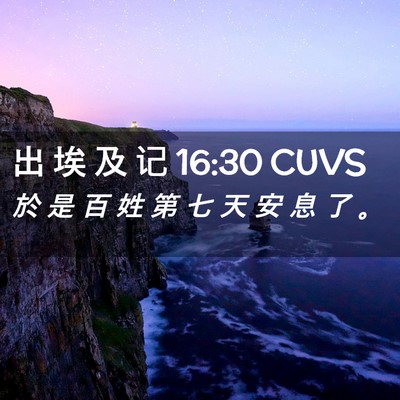 Picture 02 - 出 埃 及 记 16:30 CUVS - 於 是 百 姓 第 七 天 安 息 了 - Bible Verse Picture