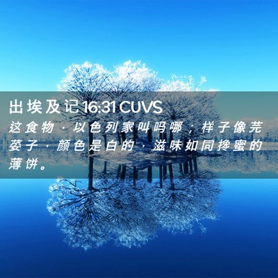 Picture 02 - 出 埃 及 记 16:31 CUVS - 这 食 物 ， 以 色 列 家 叫 吗 哪 ； - Bible Verse Picture
