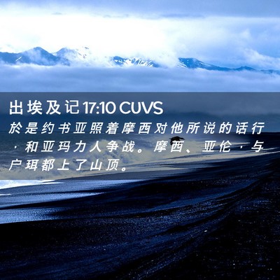 Picture 02 - 出 埃 及 记 17:10 CUVS - 於 是 约 书 亚 照 着 摩 西 对 他 所 - Bible Verse Picture