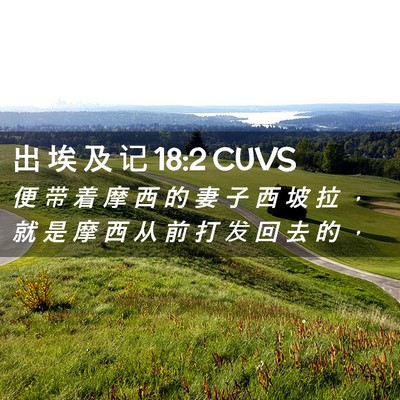 Picture 02 - 出 埃 及 记 18:2 CUVS - 便 带 着 摩 西 的 妻 子 西 坡 拉 ， - Bible Verse Picture