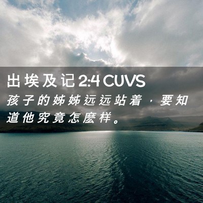 Picture 02 - 出 埃 及 记 2:4 CUVS - 孩 子 的 姊 姊 远 远 站 着 ， 要 知 - Bible Verse Picture