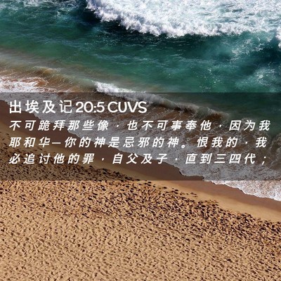 Picture 02 - 出 埃 及 记 20:5 CUVS - 不 可 跪 拜 那 些 像 ， 也 不 可 事 - Bible Verse Picture