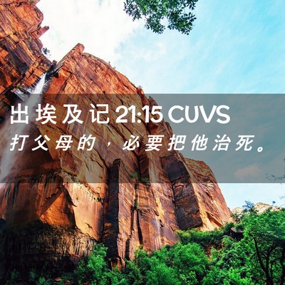 Picture 02 - 出 埃 及 记 21:15 CUVS - 打 父 母 的 ， 必 要 把 他 治 死 - Bible Verse Picture