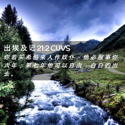 Picture 02 - 出 埃 及 记 21:2 CUVS - 你 若 买 希 伯 来 人 作 奴 仆 ， 他 - Bible Verse Picture