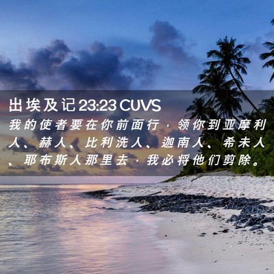 Picture 02 - 出 埃 及 记 23:23 CUVS - 我 的 使 者 要 在 你 前 面 行 ， 领 - Bible Verse Picture