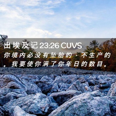 Picture 02 - 出 埃 及 记 23:26 CUVS - 你 境 内 必 没 有 坠 胎 的 ， 不 生 - Bible Verse Picture