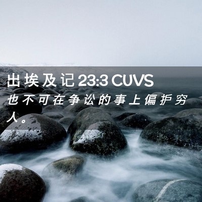 Picture 02 - 出 埃 及 记 23:3 CUVS - 也 不 可 在 争 讼 的 事 上 偏 护 穷 - Bible Verse Picture
