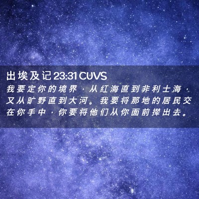 Picture 02 - 出 埃 及 记 23:31 CUVS - 我 要 定 你 的 境 界 ， 从 红 海 直 - Bible Verse Picture