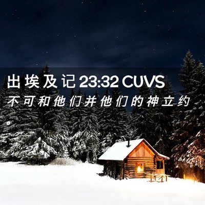 Picture 02 - 出 埃 及 记 23:32 CUVS - 不 可 和 他 们 并 他 们 的 神 立 约 - Bible Verse Picture