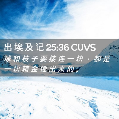 Picture 02 - 出 埃 及 记 25:36 CUVS - 球 和 枝 子 要 接 连 一 块 ， 都 是 - Bible Verse Picture