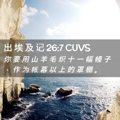 Picture 02 - 出 埃 及 记 26:7 CUVS - 你 要 用 山 羊 毛 织 十 一 幅 幔 子 - Bible Verse Picture
