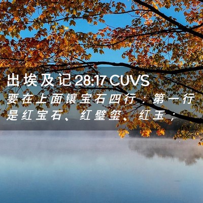 Picture 02 - 出 埃 及 记 28:17 CUVS - 要 在 上 面 镶 宝 石 四 行 ： 第 一 - Bible Verse Picture