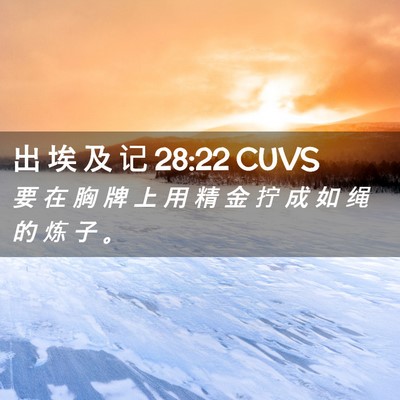 Picture 02 - 出 埃 及 记 28:22 CUVS - 要 在 胸 牌 上 用 精 金 拧 成 如 绳 - Bible Verse Picture