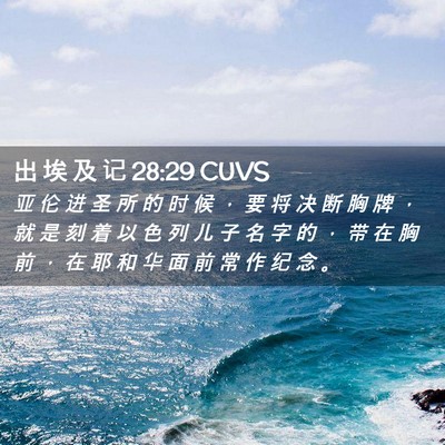Picture 02 - 出 埃 及 记 28:29 CUVS - 亚 伦 进 圣 所 的 时 候 ， 要 将 决 - Bible Verse Picture