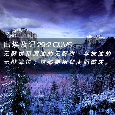 Picture 02 - 出 埃 及 记 29:2 CUVS - 无 酵 饼 和 调 油 的 无 酵 饼 ， 与 - Bible Verse Picture