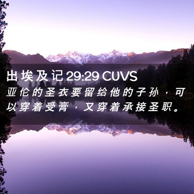 Picture 02 - 出 埃 及 记 29:29 CUVS - 亚 伦 的 圣 衣 要 留 给 他 的 子 孙 - Bible Verse Picture