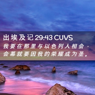 Picture 02 - 出 埃 及 记 29:43 CUVS - 我 要 在 那 里 与 以 色 列 人 相 会 - Bible Verse Picture
