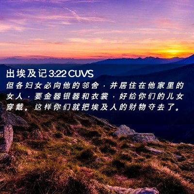 Picture 02 - 出 埃 及 记 3:22 CUVS - 但 各 妇 女 必 向 他 的 邻 舍 ， 并 - Bible Verse Picture