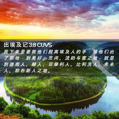 Picture 02 - 出 埃 及 记 3:8 CUVS - 我 下 来 是 要 救 他 们 脱 离 埃 及 - Bible Verse Picture