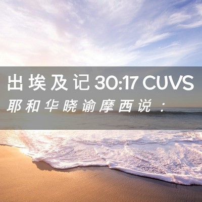 Picture 02 - 出 埃 及 记 30:17 CUVS - 耶 和 华 晓 谕 摩 西 说 - Bible Verse Picture