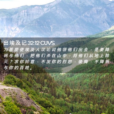 Picture 02 - 出 埃 及 记 32:12 CUVS - 为 甚 麽 使 埃 及 人 议 论 说 他 领 - Bible Verse Picture