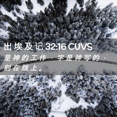 Picture 02 - 出 埃 及 记 32:16 CUVS - 是 神 的 工 作 ， 字 是 神 写 的 ， - Bible Verse Picture