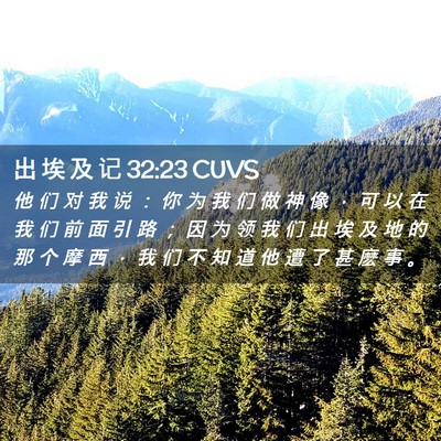 Picture 02 - 出 埃 及 记 32:23 CUVS - 他 们 对 我 说 ： 你 为 我 们 做 神 - Bible Verse Picture