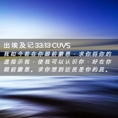Picture 02 - 出 埃 及 记 33:13 CUVS - 我 如 今 若 在 你 眼 前 蒙 恩 ， 求 - Bible Verse Picture