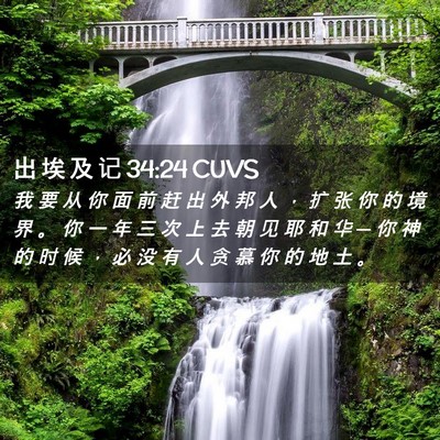 Picture 02 - 出 埃 及 记 34:24 CUVS - 我 要 从 你 面 前 赶 出 外 邦 人 ， - Bible Verse Picture