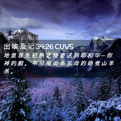 Picture 02 - 出 埃 及 记 34:26 CUVS - 地 里 首 先 初 熟 之 物 要 送 到 耶 - Bible Verse Picture