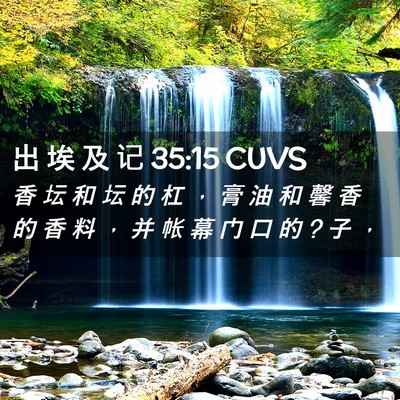 Picture 02 - 出 埃 及 记 35:15 CUVS - 香 坛 和 坛 的 杠 ， 膏 油 和 馨 香 - Bible Verse Picture