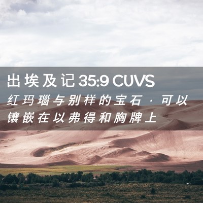 Picture 02 - 出 埃 及 记 35:9 CUVS - 红 玛 瑙 与 别 样 的 宝 石 ， 可 以 - Bible Verse Picture