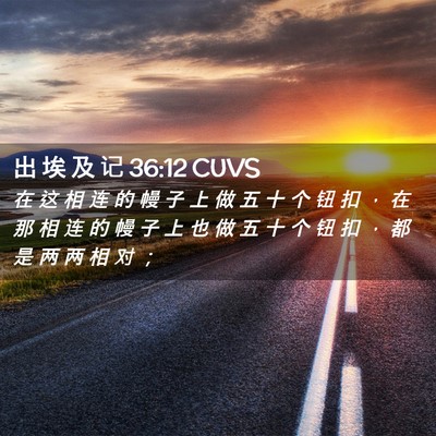 Picture 02 - 出 埃 及 记 36:12 CUVS - 在 这 相 连 的 幔 子 上 做 五 十 个 - Bible Verse Picture