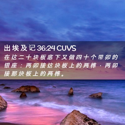 Picture 02 - 出 埃 及 记 36:24 CUVS - 在 这 二 十 块 板 底 下 又 做 四 十 - Bible Verse Picture