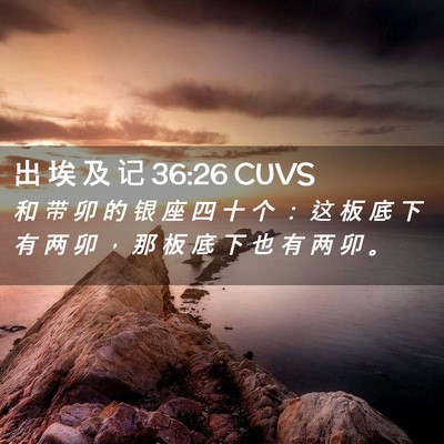 Picture 02 - 出 埃 及 记 36:26 CUVS - 和 带 卯 的 银 座 四 十 个 ： 这 板 - Bible Verse Picture
