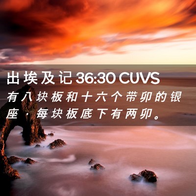 Picture 02 - 出 埃 及 记 36:30 CUVS - 有 八 块 板 和 十 六 个 带 卯 的 银 - Bible Verse Picture