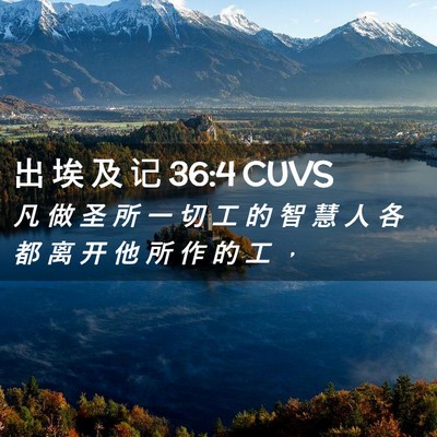 Picture 02 - 出 埃 及 记 36:4 CUVS - 凡 做 圣 所 一 切 工 的 智 慧 人 各 - Bible Verse Picture