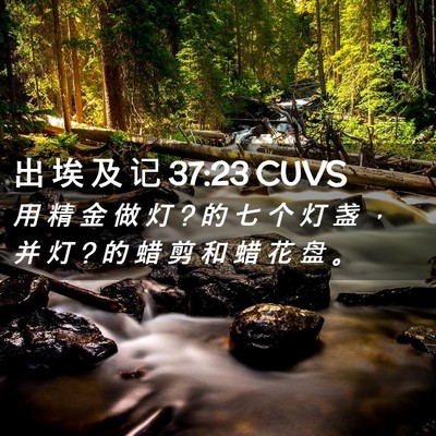 Picture 02 - 出 埃 及 记 37:23 CUVS - 用 精 金 做 灯 ? 的 七 个 灯 盏 ， 并 - Bible Verse Picture