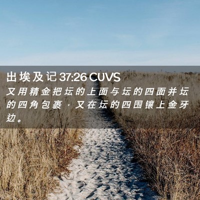 Picture 02 - 出 埃 及 记 37:26 CUVS - 又 用 精 金 把 坛 的 上 面 与 坛 的 - Bible Verse Picture