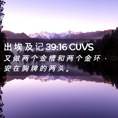 Picture 02 - 出 埃 及 记 39:16 CUVS - 又 做 两 个 金 槽 和 两 个 金 环 ， - Bible Verse Picture