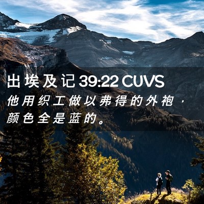 Picture 02 - 出 埃 及 记 39:22 CUVS - 他 用 织 工 做 以 弗 得 的 外 袍 ， - Bible Verse Picture