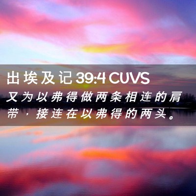Picture 02 - 出 埃 及 记 39:4 CUVS - 又 为 以 弗 得 做 两 条 相 连 的 肩 - Bible Verse Picture