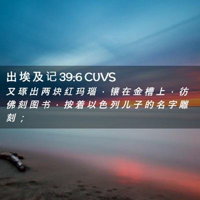 Picture 02 - 出 埃 及 记 39:6 CUVS - 又 琢 出 两 块 红 玛 瑙 ， 镶 在 金 - Bible Verse Picture