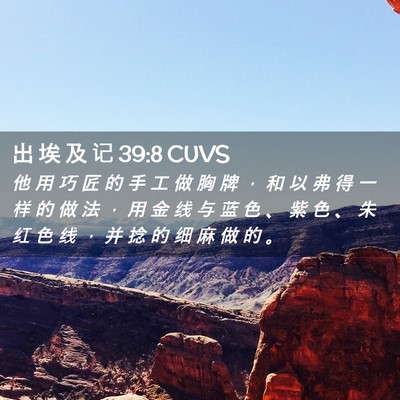 Picture 02 - 出 埃 及 记 39:8 CUVS - 他 用 巧 匠 的 手 工 做 胸 牌 ， 和 - Bible Verse Picture