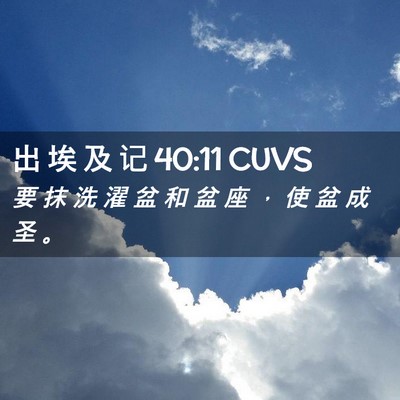 Picture 02 - 出 埃 及 记 40:11 CUVS - 要 抹 洗 濯 盆 和 盆 座 ， 使 盆 成 - Bible Verse Picture